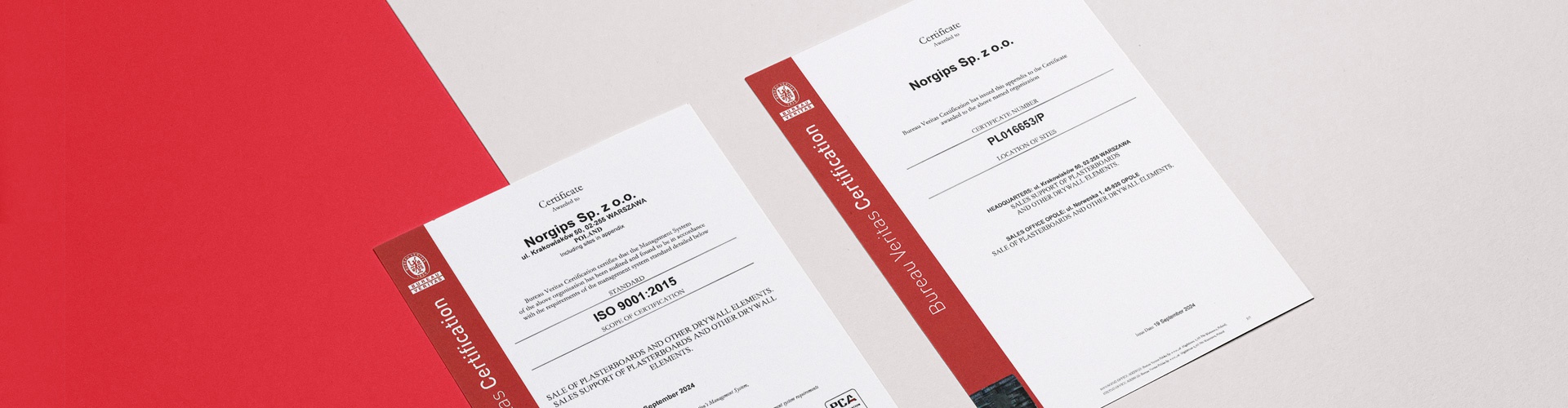 Успешен одит на сертификата за качество на управлението ISO 9001: 2015 за NORGIPS